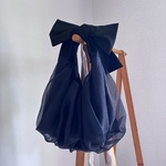 リボン結びbag   オーガンジー　黒