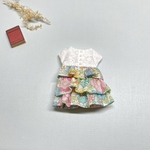 11cmドール　ミントの花柄のワンピース　人形服　ドール服