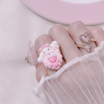 【受注製作】ミニストロベリーしゅがうさリング🍓