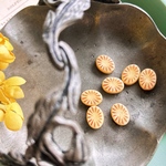 【7コセット】JIRI＊IVANA#czech beads#チェコビーズ oval star14✖️10㍉　ivory/capri(copper)