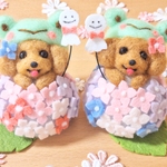 coron360021様 専用♡ 羊毛フェルト 紫陽花トイプードル ✩.*˚