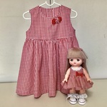 100cmメルちゃんとお揃いのギンガムチェックのワンピース