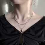 【 luminous necklace】ジルコニアペンダントｽﾃﾝﾚｽﾁｪｰﾝ