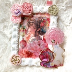 狐の嫁入り(pink) 硬質ケースデコ トレカケースデコ b8