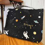 【モラモラケース】　宇宙柄×ストライプブラック