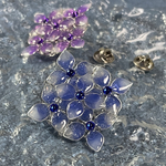【3250円→2250円】【大きめ35mm】紫陽花ꕤ.｡青💙ピンバッジ 
