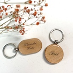 【名入れ】両面加工　天然木お名前キーホルダー 席札にも！