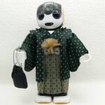 ロボホン 服 濃緑あられ模様きもの 袴風