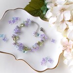 紫陽花の花かんむりブレスレット  淡むらさき