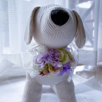 💜あじさいペットチョーカー💜犬猫トリミング　ペットウェディング　紫陽花　春夏ペット　ぬいぐるみリボン　ヘッドドレス　