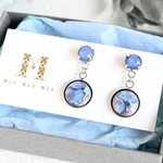 七宝焼 紫陽花〇クリスタルピアス