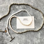 『SILVER』Random Beads Long Necklace ビーズロングネックレス シルバー系 淡水パール ALLステンレス 89cm