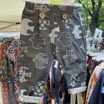 【80size】【90size】アフリカンバティック　リラックスパンツ　鳥柄プチサルエルパンツ