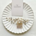 パール・ビジューのヘッドドレス/結婚式お呼ばれヘアにも♪和装にもおすすめ ヘアコーム