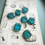 【2コセット】JIRI＊IVANA#czech beads#チェコビーズ　square15✖️15㍉ marine blue/picasso
