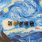 【星月夜モチーフ】ゴッホ 螺鈿 美濃焼 ピアス イヤリング｜夜空デザイン サージカルステンレス セラミックポスト