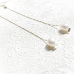 一粒淡水パール　チェーンピアス　ロングピアス　おとな　おしゃれ