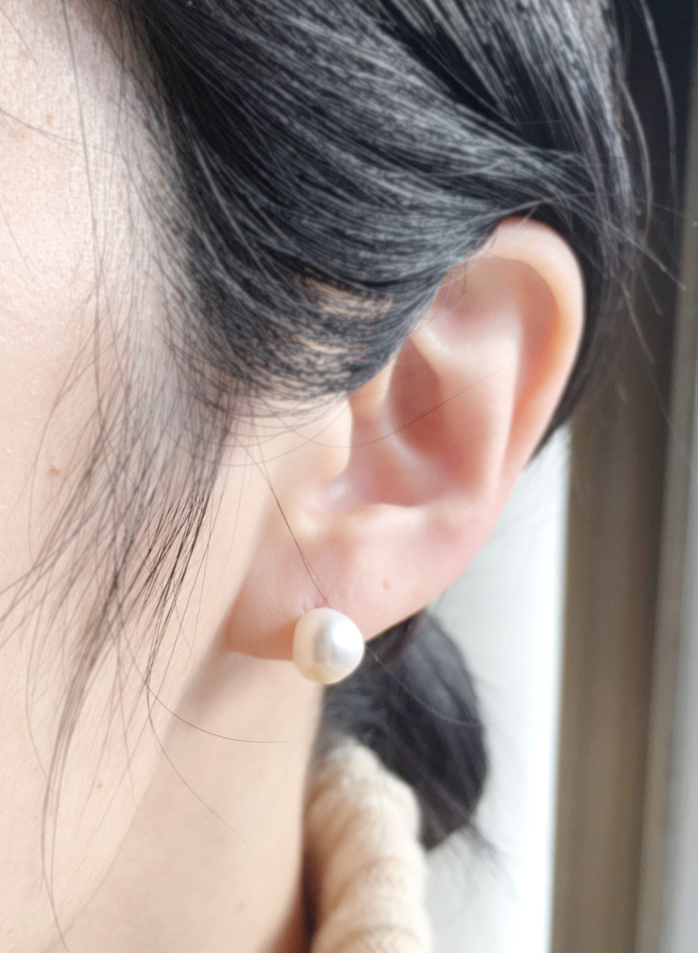 687 美品！本真珠！可愛い！3-4mmベビーパールピアス　Aly手作 オンライン アウトレットファッション - 687 美品！本真珠