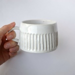 しのぎのマグカップ　電動ろくろ / 陶器