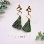 《再×16》秋色♡タッセルとゴールドダイヤのイヤリング＊＊green