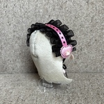 ちびぐるみ用 ぬい服 黄色い星のピンクと黒のヘッドドレス