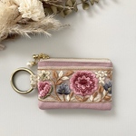  《インド刺繍リボン》 10cm ファスナー　ミニ　ポーチ　小物入れ　カラビナ　小銭入れ　コインケース　アクセサリー　コスメ入れ　薬入れ　印鑑