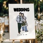 【3人まで追加料金なし】POPイラストwedding ウェルカムボード お祝い 似顔絵 