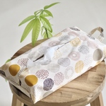 ほっこりアースカラーのまる模様｜北欧調 吊り下げティッシュケース（生成地）