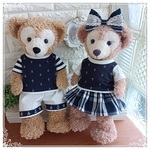 ダッフィー＆シェリーメイ♡Sサイズ/ペアコスチューム　ネイビーマリン