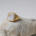art.ring  「square」　stone ／gold