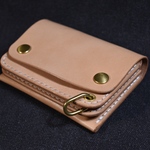 タイニートラッカーウォレット　栃木レザーナチュラル　手縫い
