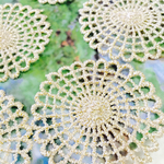 金紗サークル花刺繍レースりぼん6枚セット