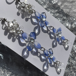 グラデ 紫陽花 クリア×青ꕤ*.ﾟアシンメトリー ピアス イヤリング