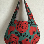 【new】バラのお花のまぁるいバッグ＊緑青