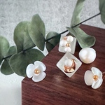 6月誕生石の白い花束｜淡水パール×白蝶貝の上品5粒アクセサリー