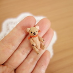 ３センチ／「ちびくま」（くるみ）／コットンのミニチュアテディベア