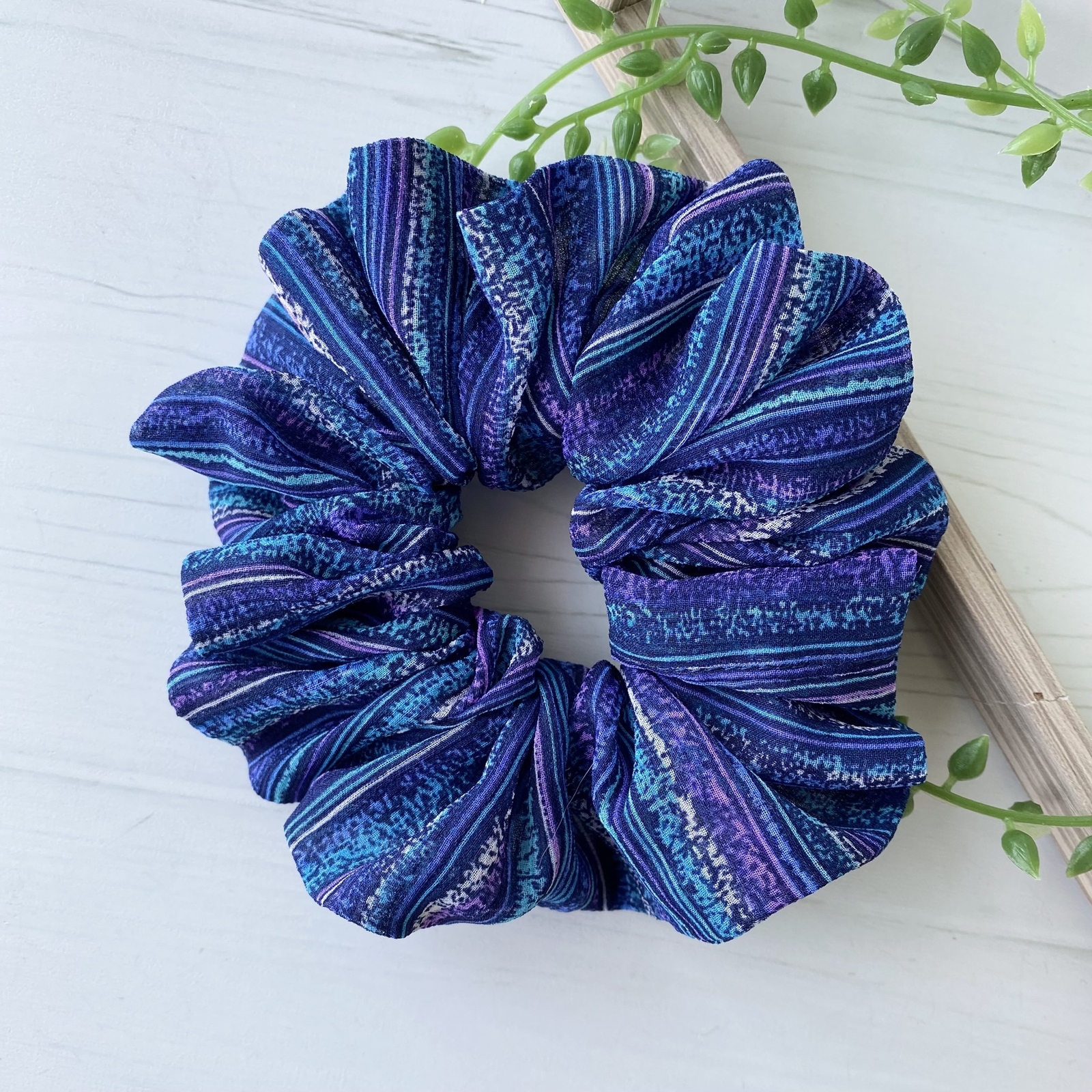 ブルーの変わりストライプシュシュ✿ - ナノハナ GALLERY