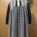 綿刺繍ブラック生地とニットのチュニック