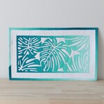 【ハワイアンキルト】モンステラのタペストリー　グリーン