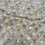 50cmカット/インド刺繍生地/カラーチュール(ベージュ)