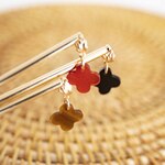 プチ four-leaf 天然石による四葉のかんざし 簪 和装髪飾り ヘアアクセサリー