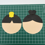 七夕の製作に＊織姫・彦星のお顔ベースパーツセット【カット済み】　20人分