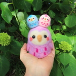 ＜コ様ご予約品＞まぁるいフクロウ親子さん♪紫色バージョン