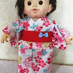 ぽぽちゃん、メルちゃん☆新柄浴衣（白地）