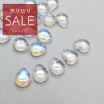 売り切りSALE ＊20粒＊ ガラスビーズ ティアドロップ 横穴 12.5x10.5mm クレオ穴 クリアAB bz099