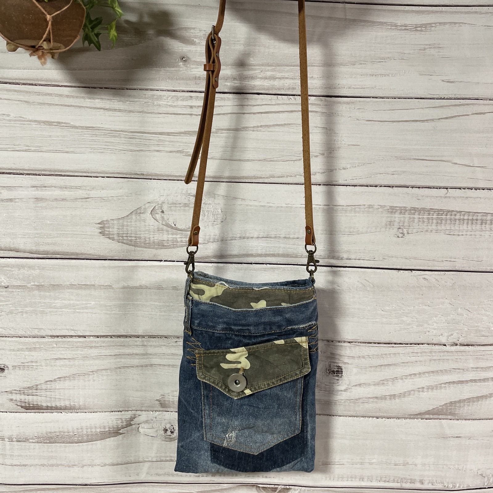 デニムリメイク迷彩スマホショルダーバッグサコッシュbag-0003
