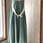 綿麻のジャンパースカート（グリーンチェック）