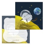 メモ帳　シマエナガの宇宙飛行士 お腹見えてるよ