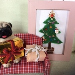 パグのクリスマスフレーム