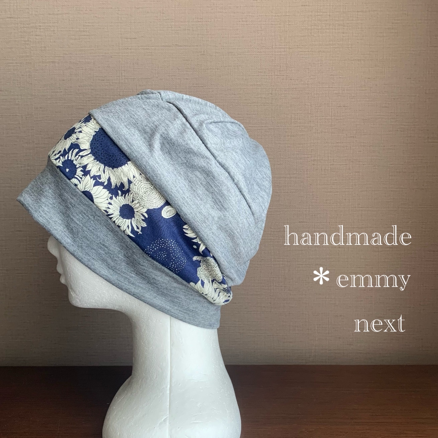 【驚きの値段】 送料無料＊handmadeダブルガーゼ帽子〈camelliaグレー〉かわいい 帽子
